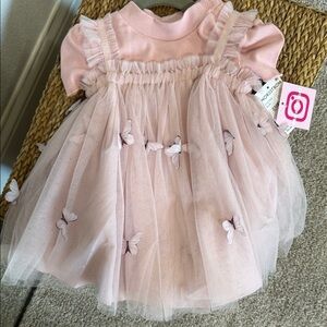 NWT- Rare Editions Pink Baby Dress